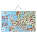WOODY DŘEVO Hra mapa Evropy 3v1 naučné puzzle skládačka 75x45cm AJ