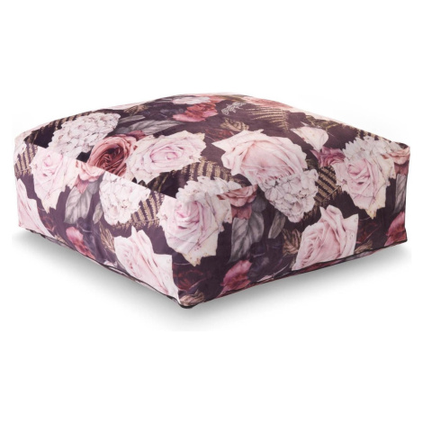 TEXTILOMANIE Sedací sametový polštář na zem MEREL 60 × 60 cm, fialový