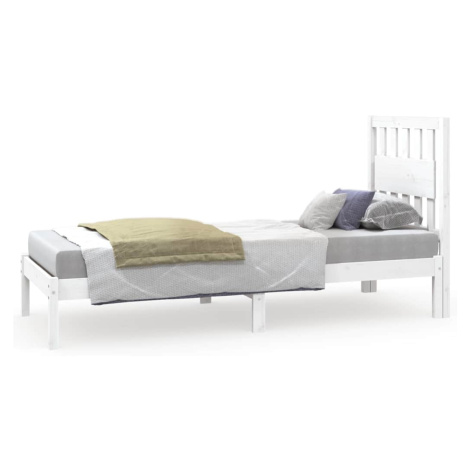 vidaXL Rám postele bílý masivní borovice 75 x 190 cm malé jednolůžko