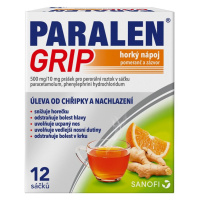 PARALEN GRIP HORKÝ NÁPOJ POMERANČ A ZÁZVOR 500MG/10MG POR PLV SOL SCC 12