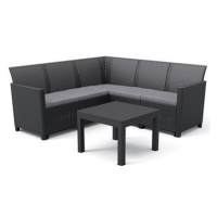 KETER Set zahradního nábytku CLAIRE 5 SEAT CORNER, grafit