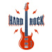 Ilustrace Hard Rock emblem with electric guitar, Sylverarts, 30 × 40 cm