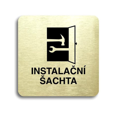 Accept Piktogram "instalační šachta" (80 × 80 mm) (zlatá tabulka - černý tisk bez rámečku)