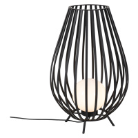 Designová stojací lampa černá s opálem 70 cm - Angela