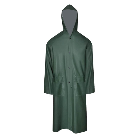 vidaXL Nepromokavá dlouhá pláštěnka s kapucí zelený XXL