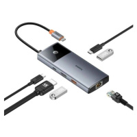 Baseus Dokovací stanice Metal Gleam 2 Series 6v1 šedá (2xUSB 3.0, USB-C, USB-C PD, HDMI, Etherne