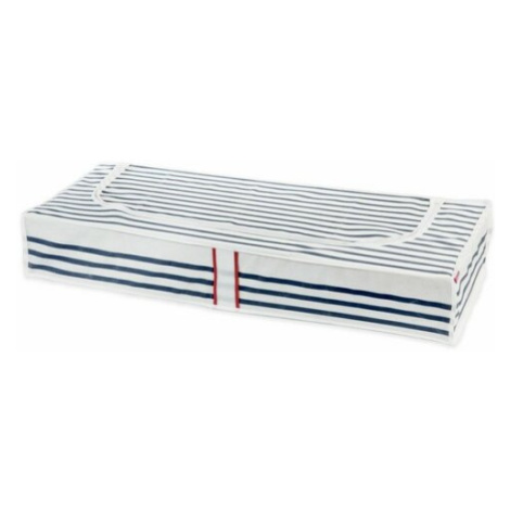 Compactor Nízký textilní úložný box na oblečení pod postel MARINE, 100 x 45 x 15 cm, modro-bílá