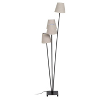 Černo-krémová stojací lampa s textilním stínidlem (výška 144 cm) – Ixia