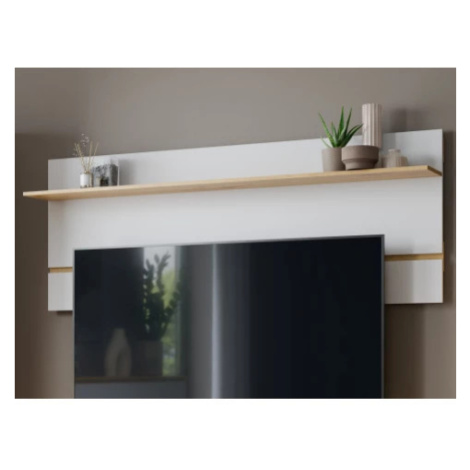 Nástěnný panel s policí Foggia 188 cm, dub artisan/bílá Asko