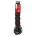 EMOS Prodlužovací kabel 5 m / 3 zásuvky / s vypínačem / černý / PVC / 1,5 mm2 PC1315R
