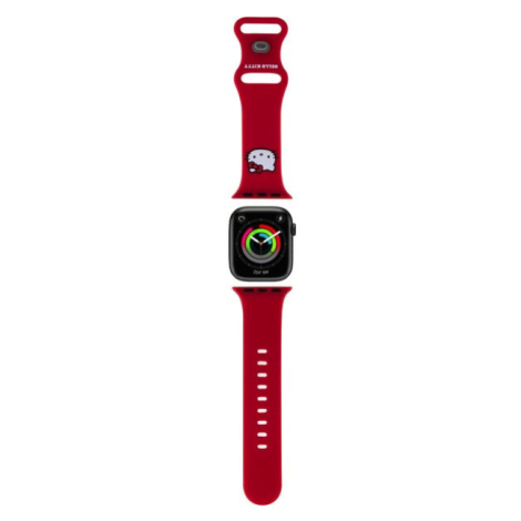 Hello Kitty Liquid Silicone Kitty Head Logo Řemínek pro Apple Watch 38/40/41mm červený