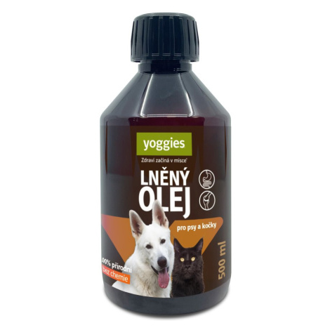 Yoggies Lněný olej pro psy a kočky 500 ml