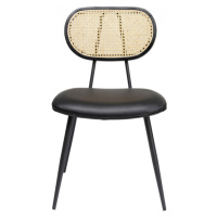 KARE Design Polstrovaná jídelní židle s výpletem Rosali - černá