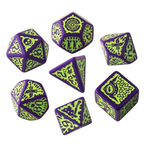 Sada kostek Pathfinder - Goblin Purple & green