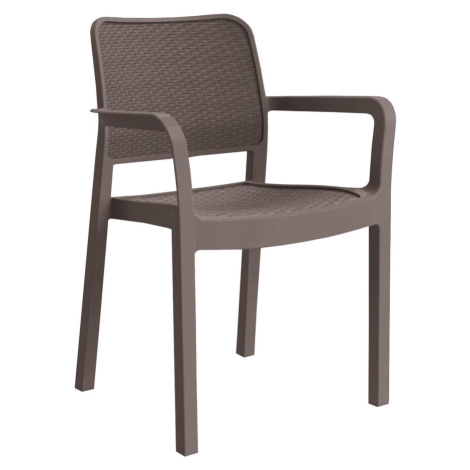 Tmavě hnědá plastová zahradní židle Samanna – Keter
