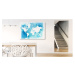 MyBestHome BOX Plátno Modrá A Bílá Mapa Světa Varianta: 30x20