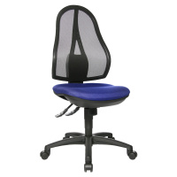 Topstar Kancelářská otočná židle OPEN POINT SY, bez područek, černé síťové opěradlo, potah modrý