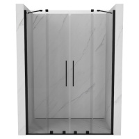 MEXEN/S Velar Duo posuvné sprchové dveře 140, transparent, czarne 871-140-000-02-70