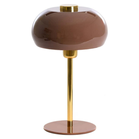 Hnědá stolní lampa s kovovým stínidlem (výška 34 cm) Surin – Light & Living