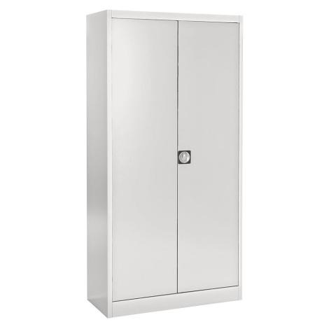 mauser Ocelová skříň s výkyvnými dveřmi, 4 police, hloubka 420 mm, světle šedá