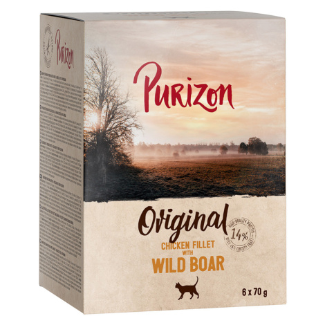 Purizon, 24 kapsiček / konzerviček - 22 + 2 zdarma - Adult Kuřecí filety s divočákem 24 x 70g