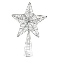 Decoled hvězda na špici stromu, stříbrná, 24 × 36 cm
