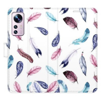 iSaprio flip pouzdro Colorful Feathers pro Xiaomi 12 / 12X