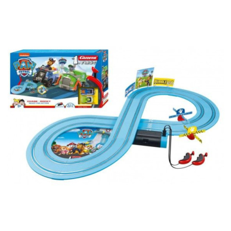 Autodráha Carrera First Paw Patrol/Tlapková Patrola 2,4m plast +2 auta na bat. v krabici 50x30x7 Teddies