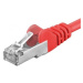 PREMIUMCORD Patch kabel CAT6a S-FTP, RJ45-RJ45, AWG 26/7 1m červená