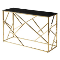 Konzolový stolek ISCODO 6 černý mramor/zlatá