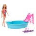 Mattel barbie panenka blondýnka a bazén se skluzavkou, ghl91