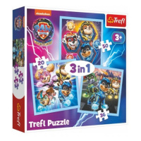 Trefl Puzzle 3v1 Mocná štěňata Tlapková patrola/Paw Patrol 20x19,5cm v krabici 28x28x6cm