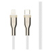 FIXED opletený kabel USB-C/Lightning (PD), MFi, 0.5m, bílý