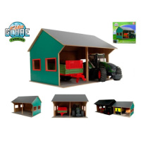 Kids Globe Farming dřevěná garáž 44x53x37cm 1:16 pro 2 traktory