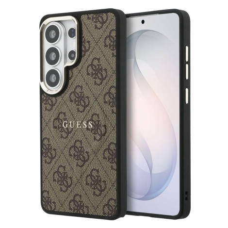 Guess PU Leather 4G Gold Frame Magnetic Zadní Kryt pro Samsung Galaxy S26 Ultra Brown