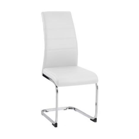 Bílá jídelní židle, chrom, VATENA FOR LIVING