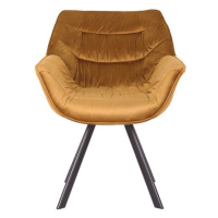 LuxD Designová židle Kiara hořčičný samet
