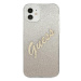 Guess GUHCP12SPCUGLSGO hard silikonové pouzdro iPhone 12 Mini 5.4" gold Glitter Gradient Script