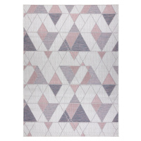 Dywany Łuszczów Kusový koberec Sion Sisal Triangles B3006A ecru/pink – na ven i na doma - 80x150