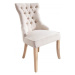 Estila Chesterfield jídelní židle Torino s chesterfield prošíváním v bílé barvě a klepadlem 96cm