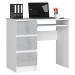 Ak furniture Psací stůl A-6 90 cm bílý/šedý levý