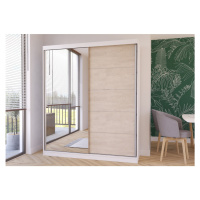 IDZ Šatní skříň Silk (183 cm) Barva dřeva: Béžová + Bílá