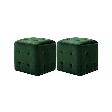 Taburety 2 ks zelené 30 × 30 × 30 cm sametová látka SHUMEE
