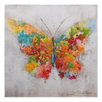 Obraz Barevný motýl 100x100 cm