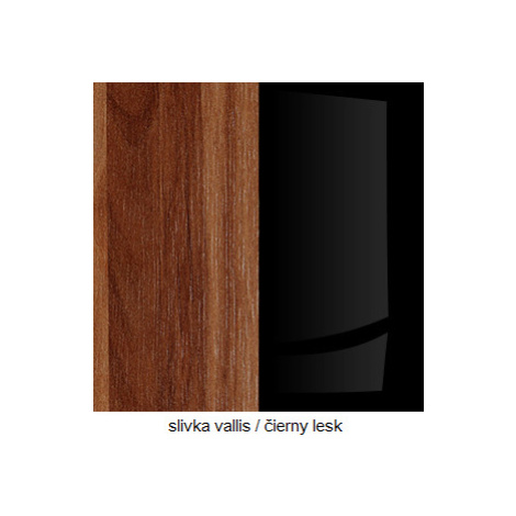 ArtCross Šatní skříň SOLAR | SLR 05 Barva: Švestka Vallis / černý lesk