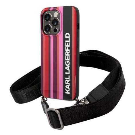 Kryt Karl Lagerfeld KLHCP14LSTSTP iPhone 14 Pro 6,1" hardcase pink Color Stripes Strap (KLHCP14L