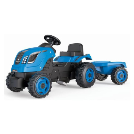 Smoby Šlapací traktor Farmer XL modrý s vozíkem