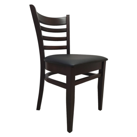 Jídelní židle LEA, masiv hnědá/černá ekokůže MB Domus