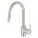 Dřezová baterie Grohe Feel s vytahovací sprškou, 2 proudy supersteel 31486DC1