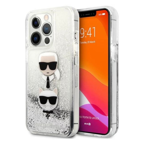 Kryt Karl Lagerfeld KLHCP13LKICGLS iPhone 13 Pro 6,1" silver hardcase Liquid Glitter Karl&Choupe